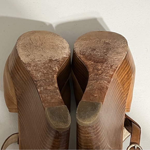 Coach Juday Brown Leather Wedges - Picture 5 of 7